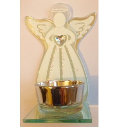 Glass Angel Tea Light Holder