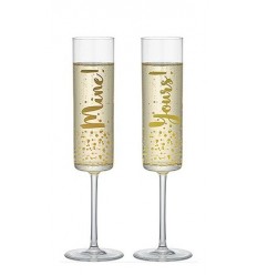 Champagne Flutes ' Mine & Yours'