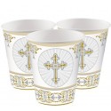 Gold Cross Paper Cups Communion / CONFIRMATION