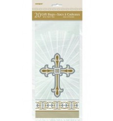 Gold Cross Plastic TREAT Gift Bags