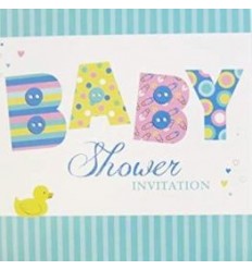 6 pack of Baby Shower Invitation Cards.