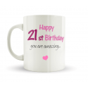 21st Birthday Mug Pink