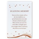 'In Loving Memory' Glass Plaque