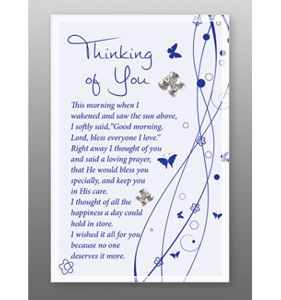 Large Thinking of You Glass Plaque
