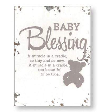 Baby Blessing Wooden Plaque