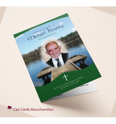 Fishing Lake Funeral Mass Booklet with photo