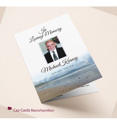 Beach Scene Funeral Mass Booklet with photo