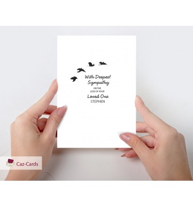Sympathy Personalised Card with birds