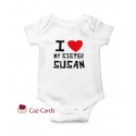 Brother / Sister Babygrow personalised with name