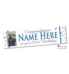 Blue Stars Banner - Personalise with your wording and image