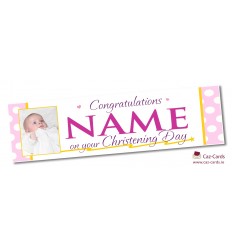 Pink Spotty Banner - Personalise with your wording and image