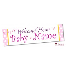 Welcome Baby Girl Personalised Banner