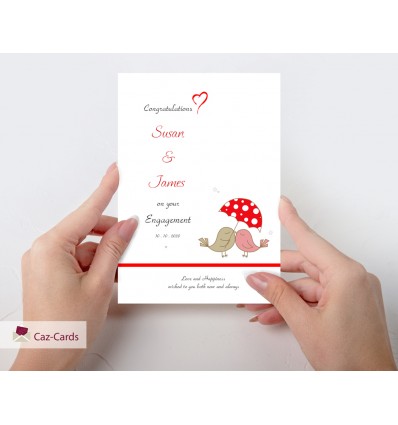 Engagement Love Birds Personalised Card