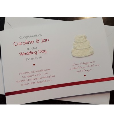 Wedding Personalised card with cake!
