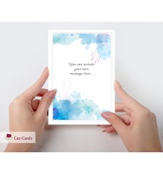 Your Own Personalised Message blue watercolour card