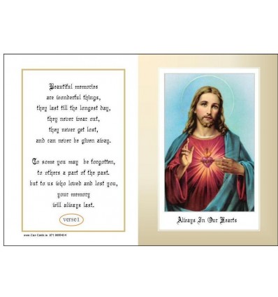 Sacred Heart Memorial Card