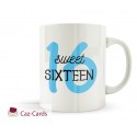 16th Birthday Mug - SWEET SIXTEEN BLUE