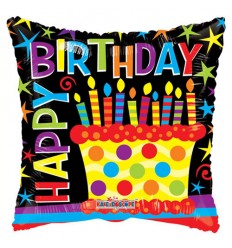 BIRTHDAY CANDLES & DOTS FOIL BALLOON 18 INCH
