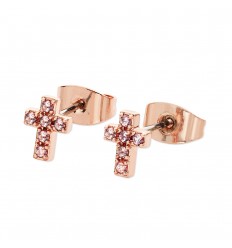 Rosegold Cross Earrings First Communion