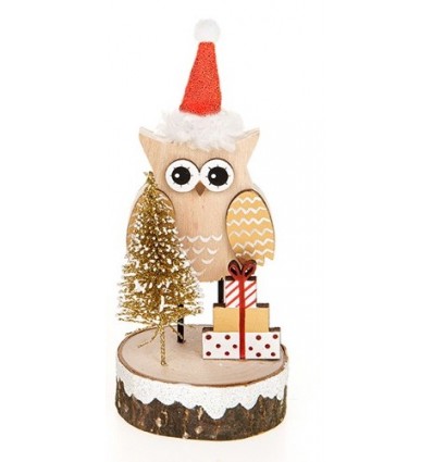 Wooden Owl Christmas Decoration