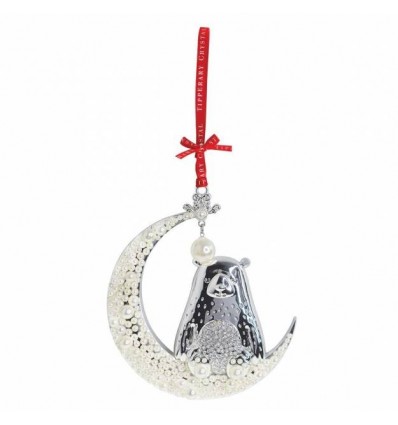 Bear On The Moon Christmas Tree Decoration - Tipperary Crystal