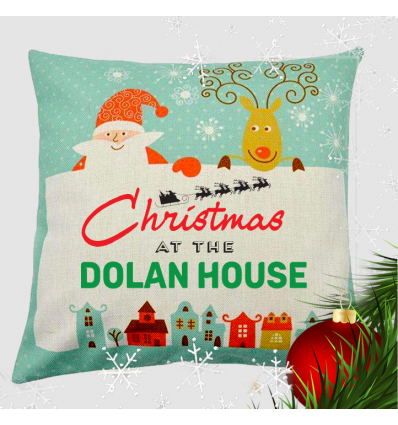 Family Name Christmas Cushion Personalised