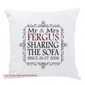 Sharing The Sofa Since..... Cushion Personalised