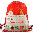 Personalised Christmas Sack - Santa & Sleigh