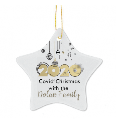 2020 Covid Christmas Personalised Star Tree Decoration