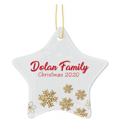 FAMILY NAME Christmas Personalised Tree Decoration