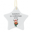 1st Christmas Personalised Star Tree Decoration