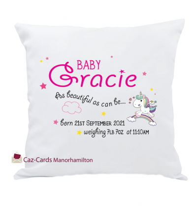 Personalised Baby Girl Keepsake Cushion