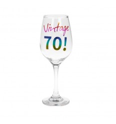 70th Birthday Wine Glass