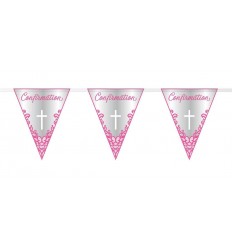 CONFIRMATION Bunting Pink 9ft