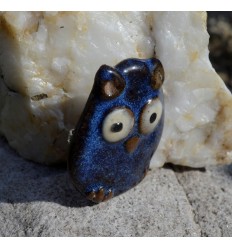 Blue Owl Ceramic Brooch