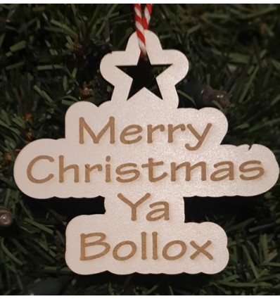 BOLLOX Christmas Wooden Decoration