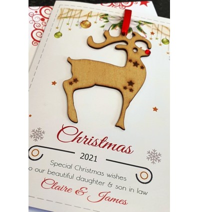 Reindeer Personalised Christmas Card