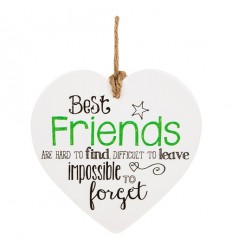 Best Friends Ceramic Heart Plaque