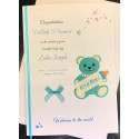 Baby Boy Teddy Personalised Card - 6