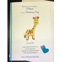 Christening Boy Personalised Card Giraffe