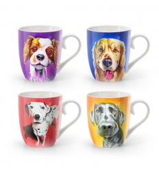 Set of 4 Dog Mugs