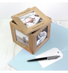 Personalised Oak Photo Keepsake Box