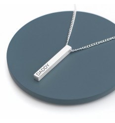 Personalised Silver Solid Bar Necklace