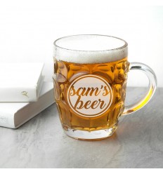 Personalised Dimpled Beer Glass