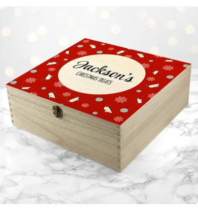 Personalised Cat Treats Christmas Box