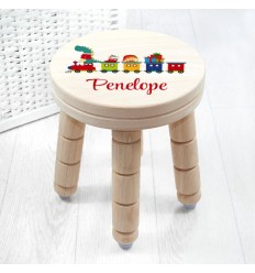 Train Personalised Wooden Stool