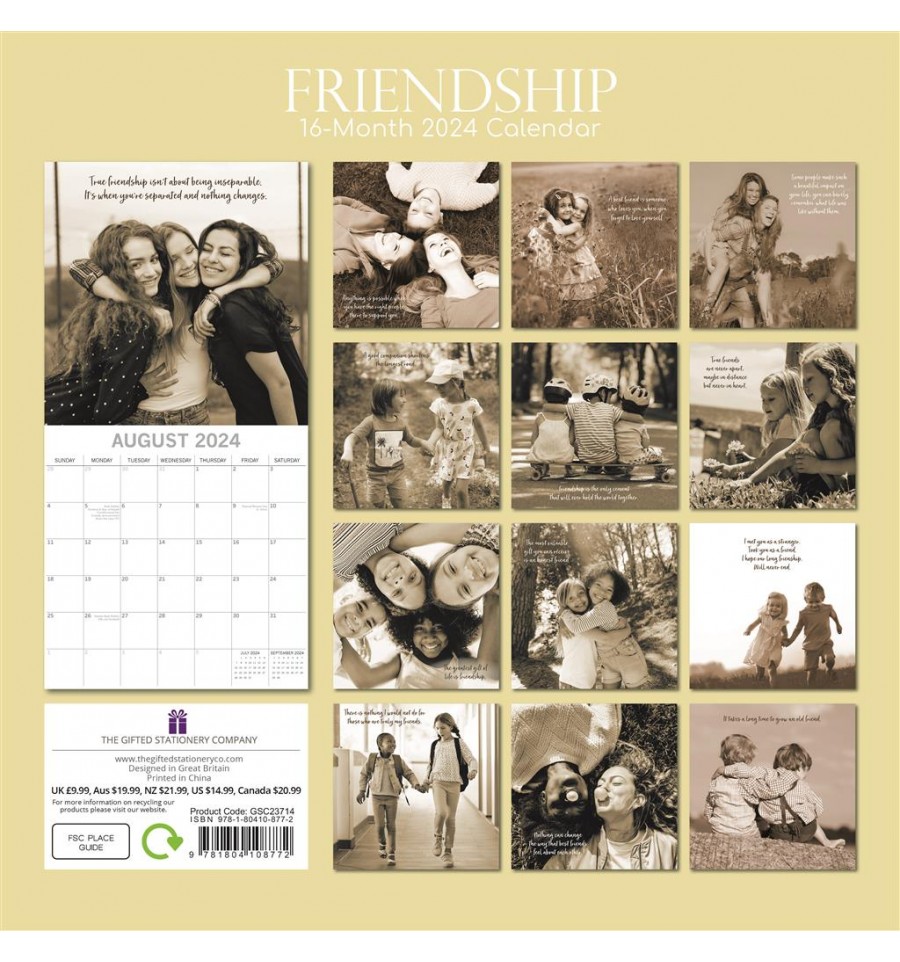 2024 Calendar 13 friendship images CazCards Manorhamilton