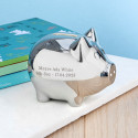 Silver Plated Piggy Bank Personalised