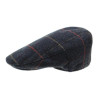 FLAT CAP – NAVY HERRINGBONE/TARTAN 56CM