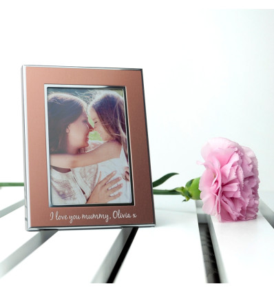 Personalised Metal Photo Frame Rose Gold